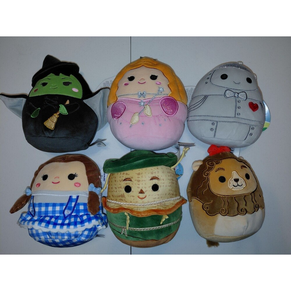 Set of 6 Wizard of Oz Squishmallows 6.5" 2024 Dorothy Witch Tin Man Lion NWT